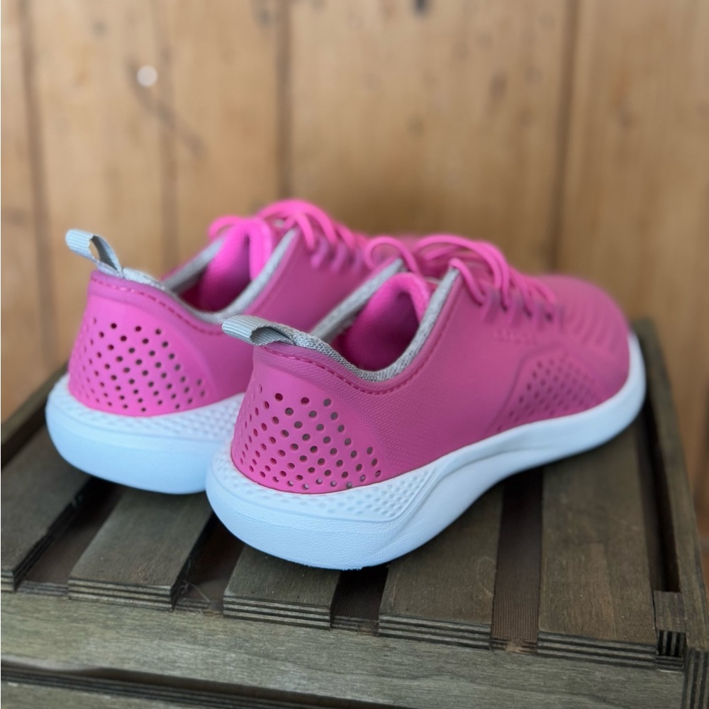 Crocs Shoes Kid's Size J4 Women’s Size 6 Literide Pacer Pink Sneaker Lightweight - Picture 3 of 9